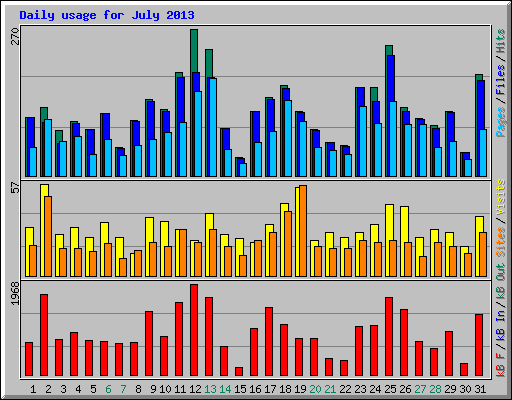 Daily usage for July 2013