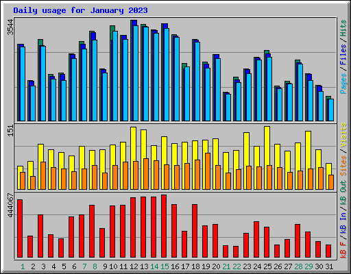 Daily usage for January 2023