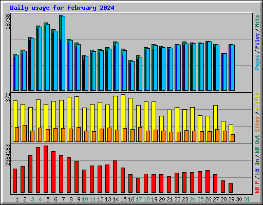 Daily usage for February 2024