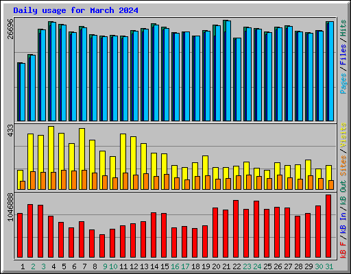Daily usage for March 2024