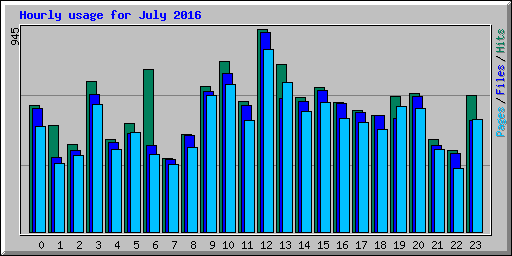 Hourly usage for July 2016