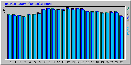 Hourly usage for July 2023
