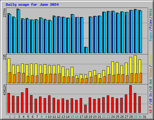 Daily usage for June 2024