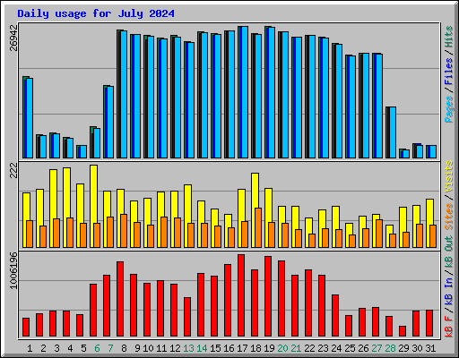 Daily usage for July 2024