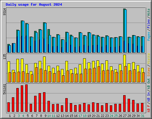 Daily usage for August 2024