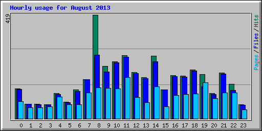 Hourly usage for August 2013