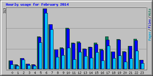 Hourly usage for February 2014