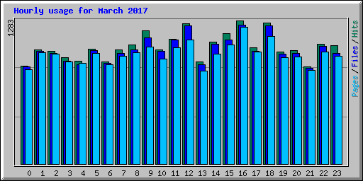Hourly usage for March 2017