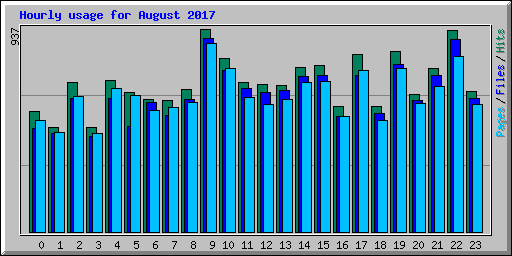 Hourly usage for August 2017
